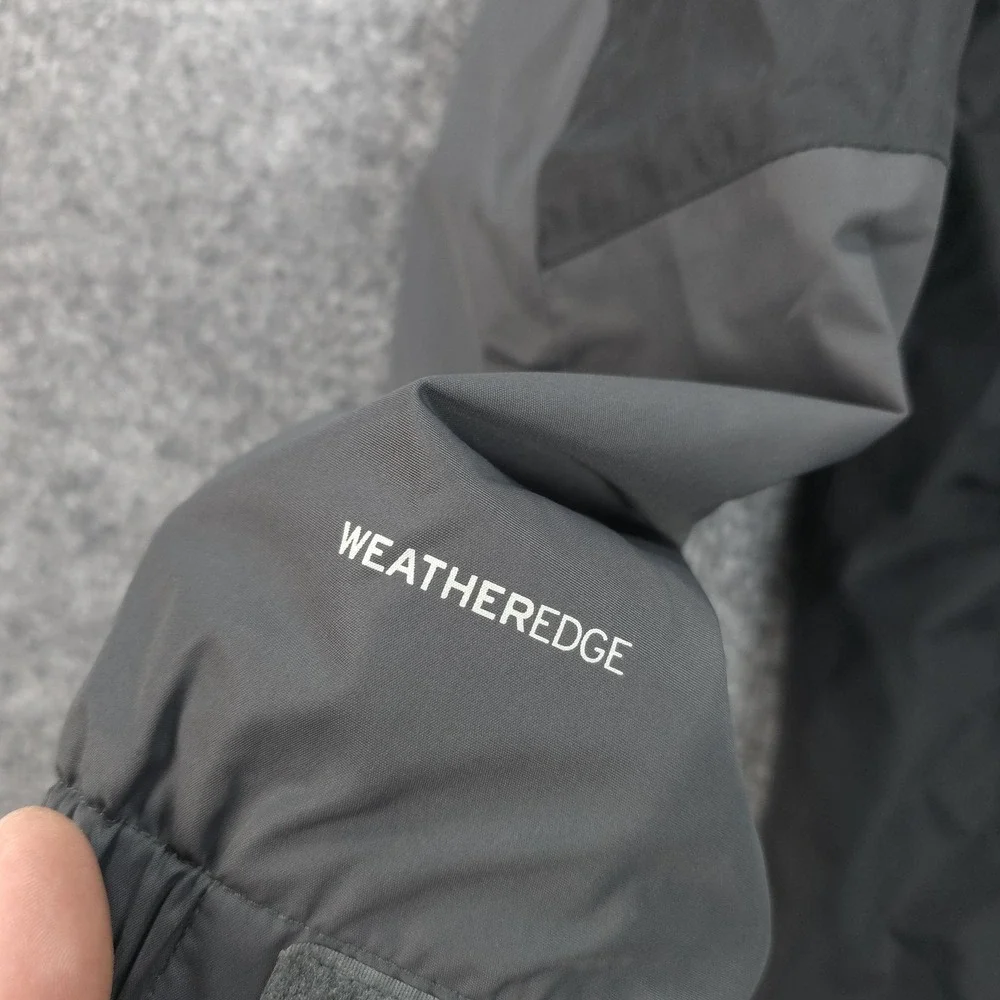Eddie Bauer Jacket Mens Medium Gray WeatherEdge Hooded‎ Ski Rain Shell Outdoors